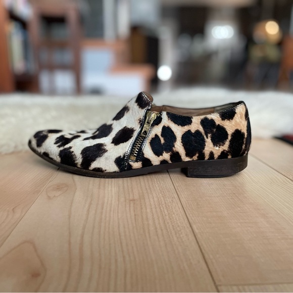 Rare Double Zip Pointed Loafer Leather Shoe sz 7 - Picture 6 of 9